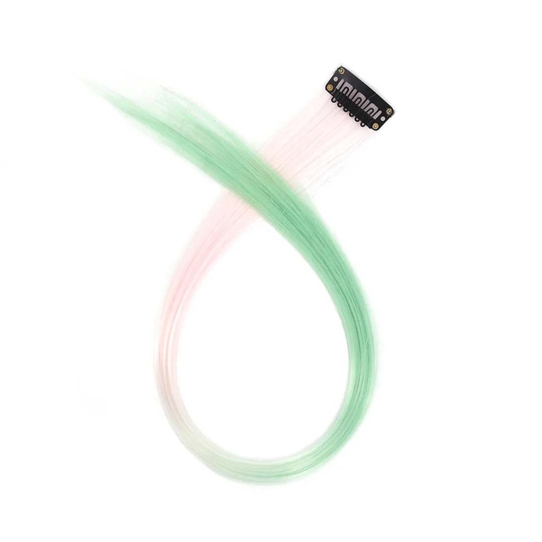 COLOURFUL CLIP-IN HAIR EXTENSIONS RAINBOW STREAKS FOR INSTANT HIGHLIGHTS