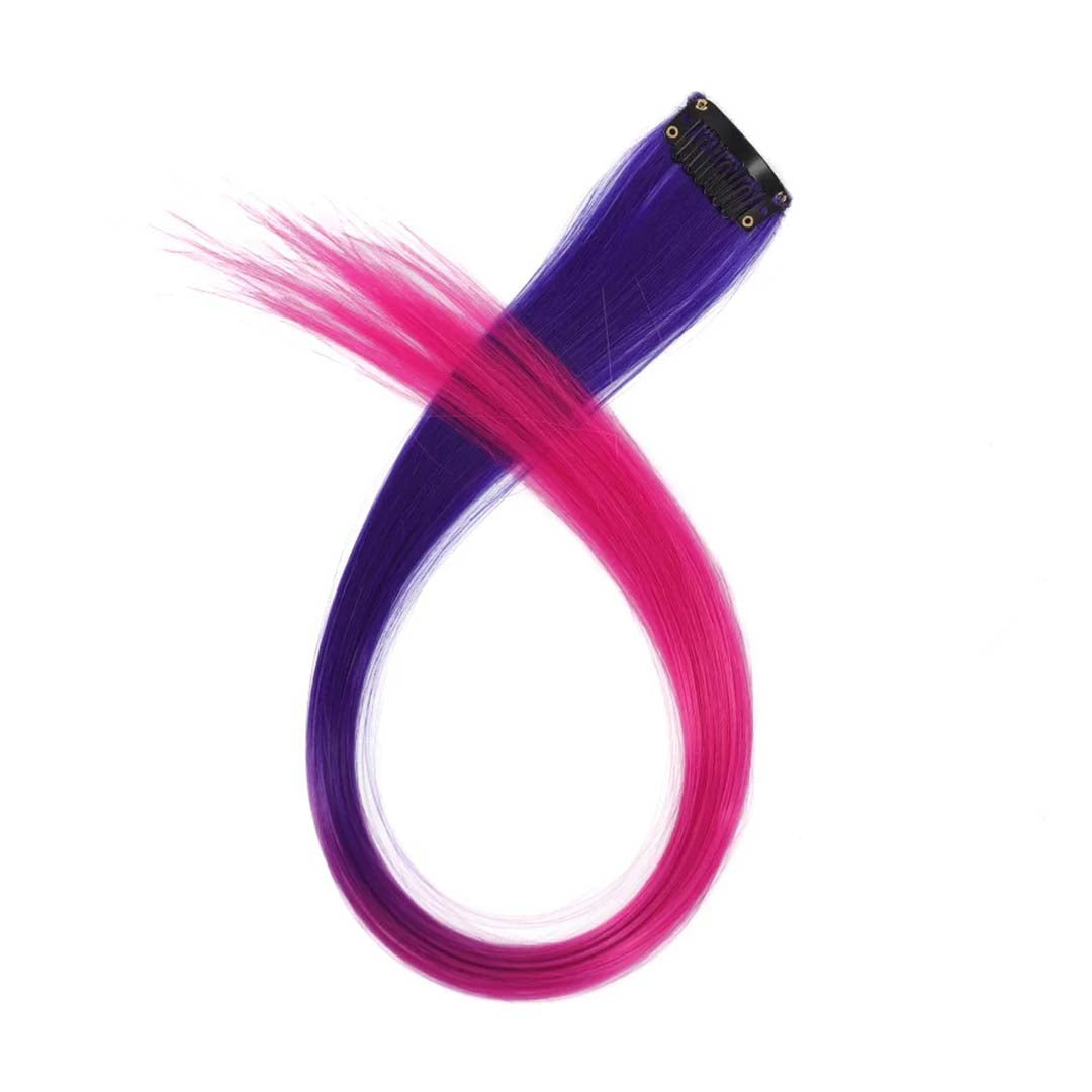 COLOURFUL CLIP-IN HAIR EXTENSIONS RAINBOW STREAKS FOR INSTANT HIGHLIGHTS