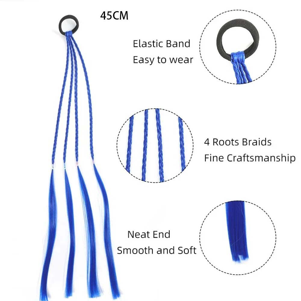 50CM BRAID TWIST PONYTAIL WITH HAIR TIES