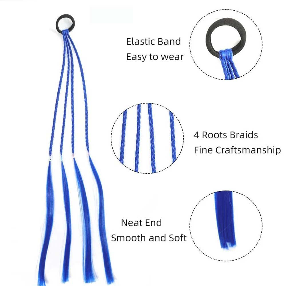 WINE & RED 50CM BRAID TWIST PONYTAIL WITH HAIR TIES