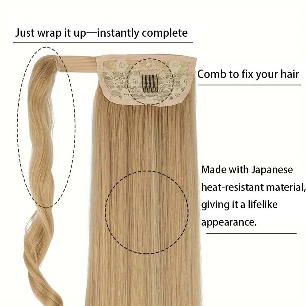 PLATINUM BLONDE SYNTHETIC STRAIGHT PONYTAIL HAIR EXTENSION