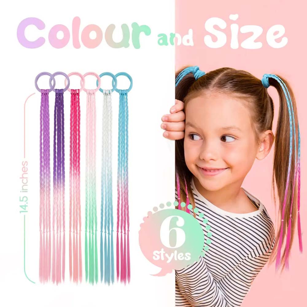 2PCS 40CM PURPLE & PINK CRAZY HAIR DAY COLORED BRAIDS HAIR EXTENSIONS