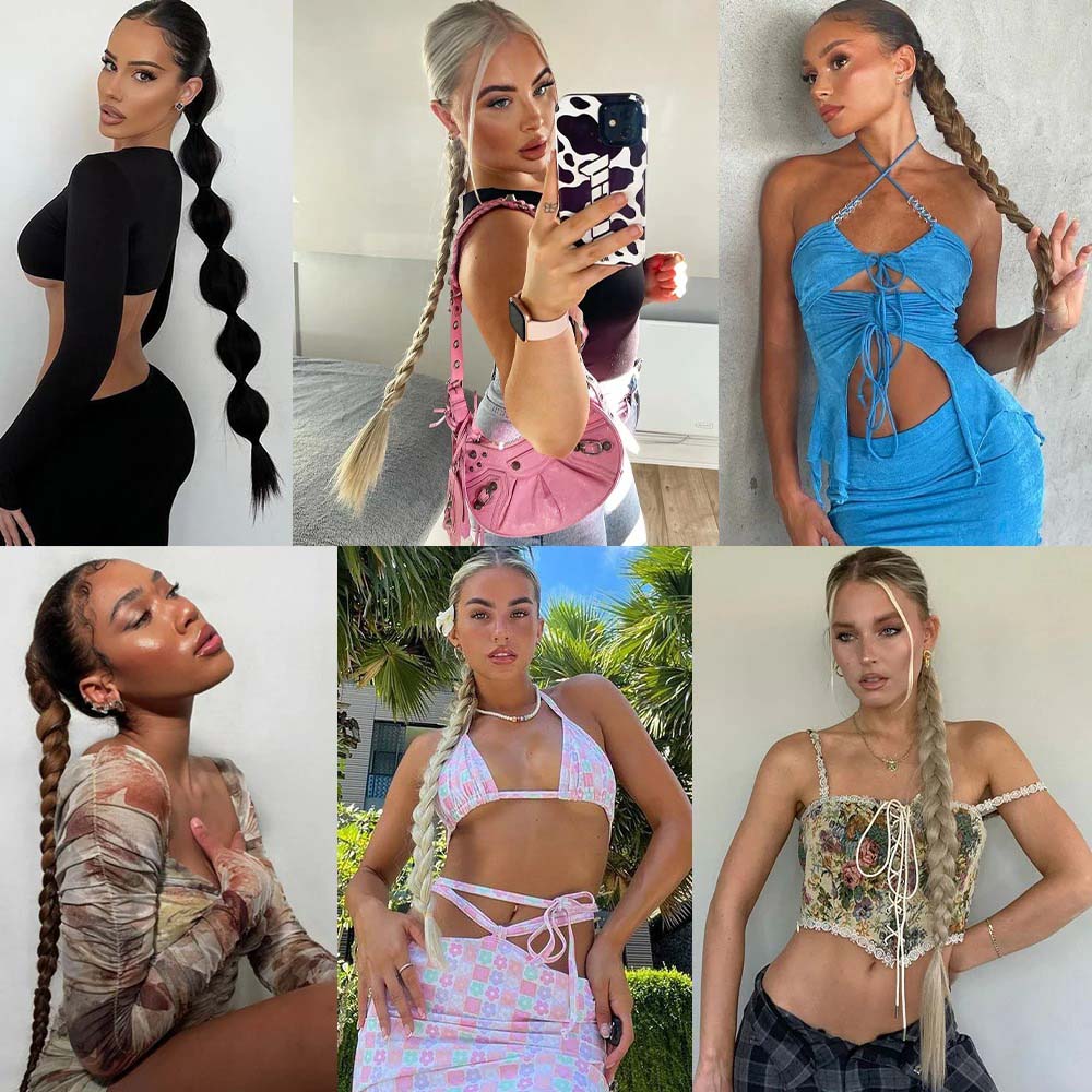 CHOCOLATE BROWN 85CM LONG SYNTHETIC BRAIDED PONYTAIL EXTENSION