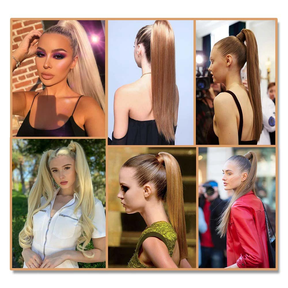 PLATINUM BLONDE SYNTHETIC STRAIGHT PONYTAIL HAIR EXTENSION