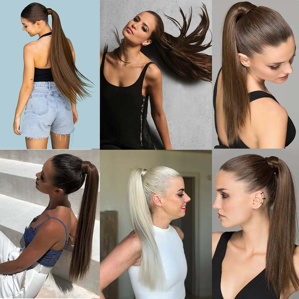 PLATINUM BLONDE SYNTHETIC STRAIGHT PONYTAIL HAIR EXTENSION