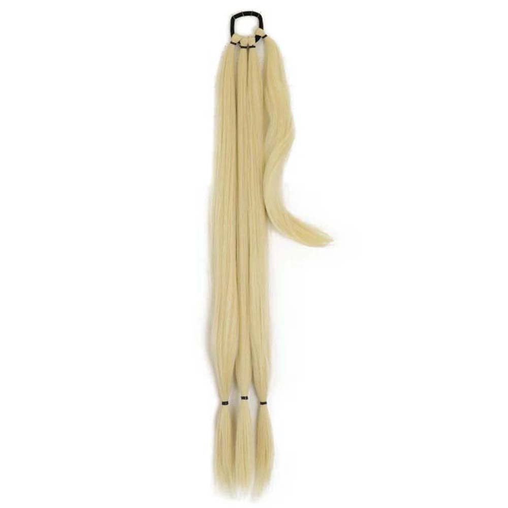LIGHT BLONDE 85CM LONG SYNTHETIC BRAIDED PONYTAIL EXTENSION