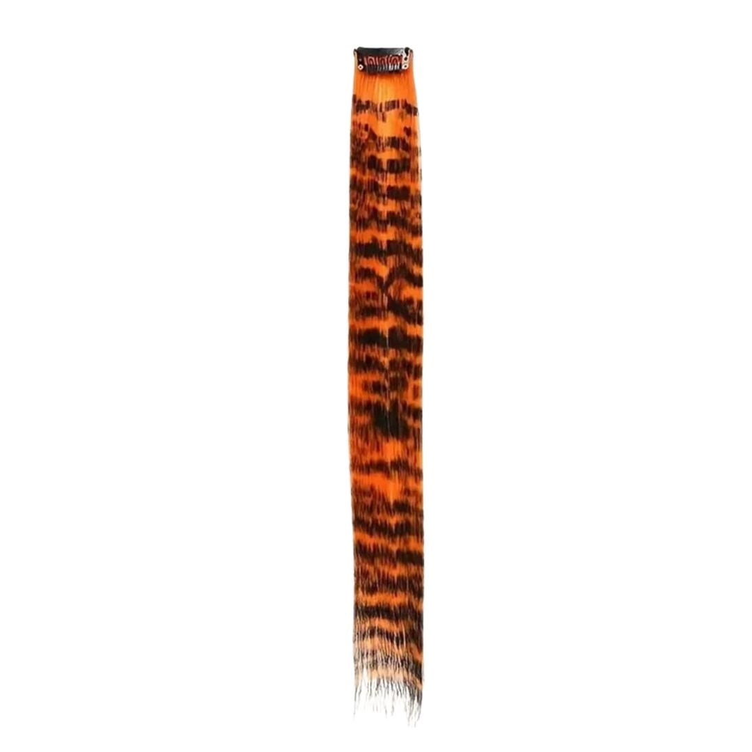 ORANGE CLIP IN FEATHER HAIR EXTENSIONS COLORFUL SYNTHETIC HIGHLIGHTS