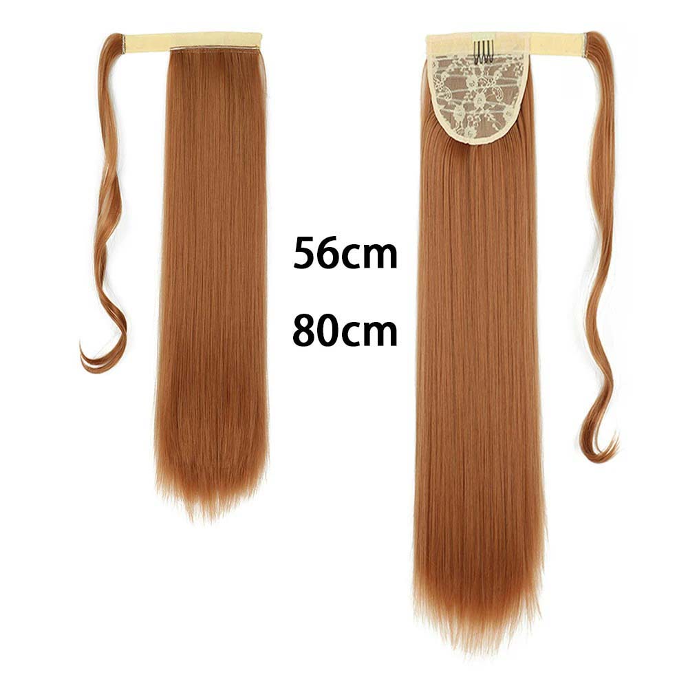 CHESTNUT BROWN SYNTHETIC STRAIGHT PONYTAIL HAIR EXTENSION