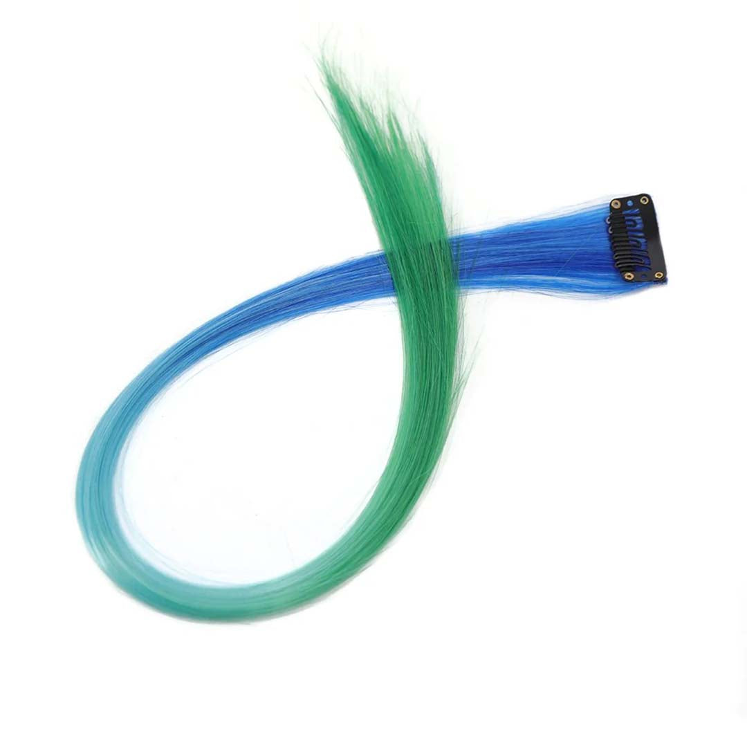 COLOURFUL CLIP-IN HAIR EXTENSIONS RAINBOW STREAKS FOR INSTANT HIGHLIGHTS