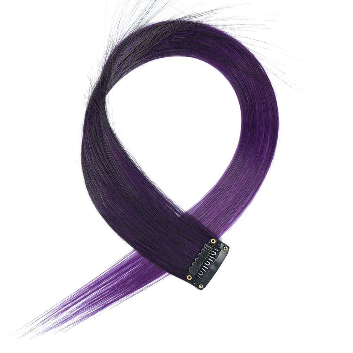 DARK PURPLE & PURPLE CLIP IN HAIR EXTENSIONS HAIR HIGHLIGHTS