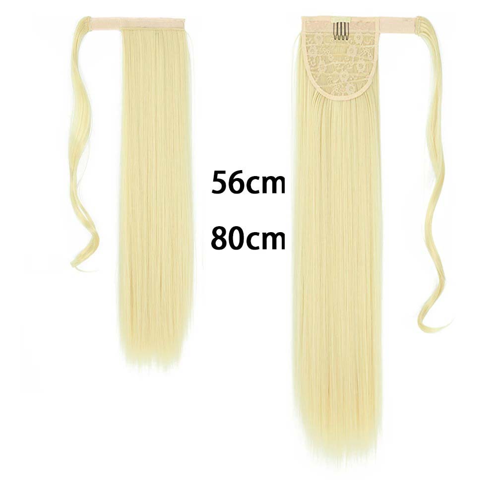 LIGHT BLONDE SYNTHETIC STRAIGHT PONYTAIL HAIR EXTENSION