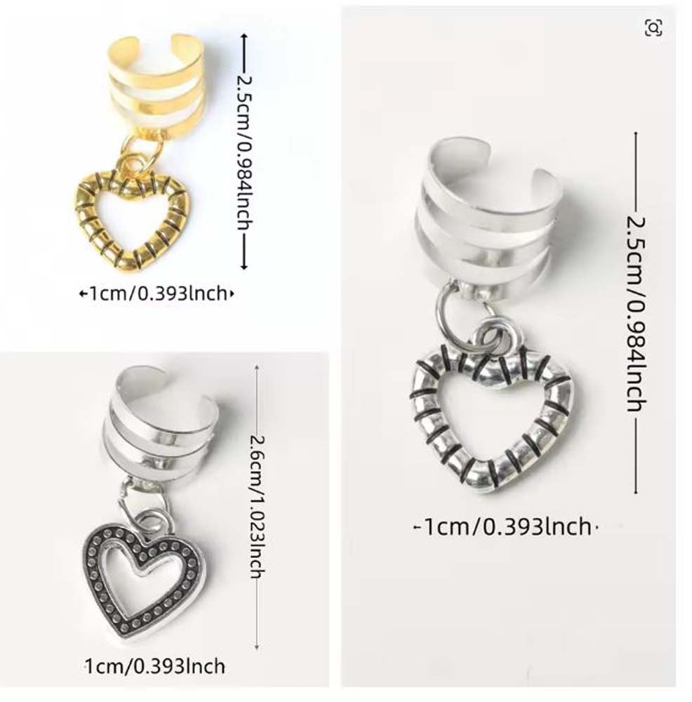 10PCS BOHO HEART BRAID CUFFS HAIR CUFFS