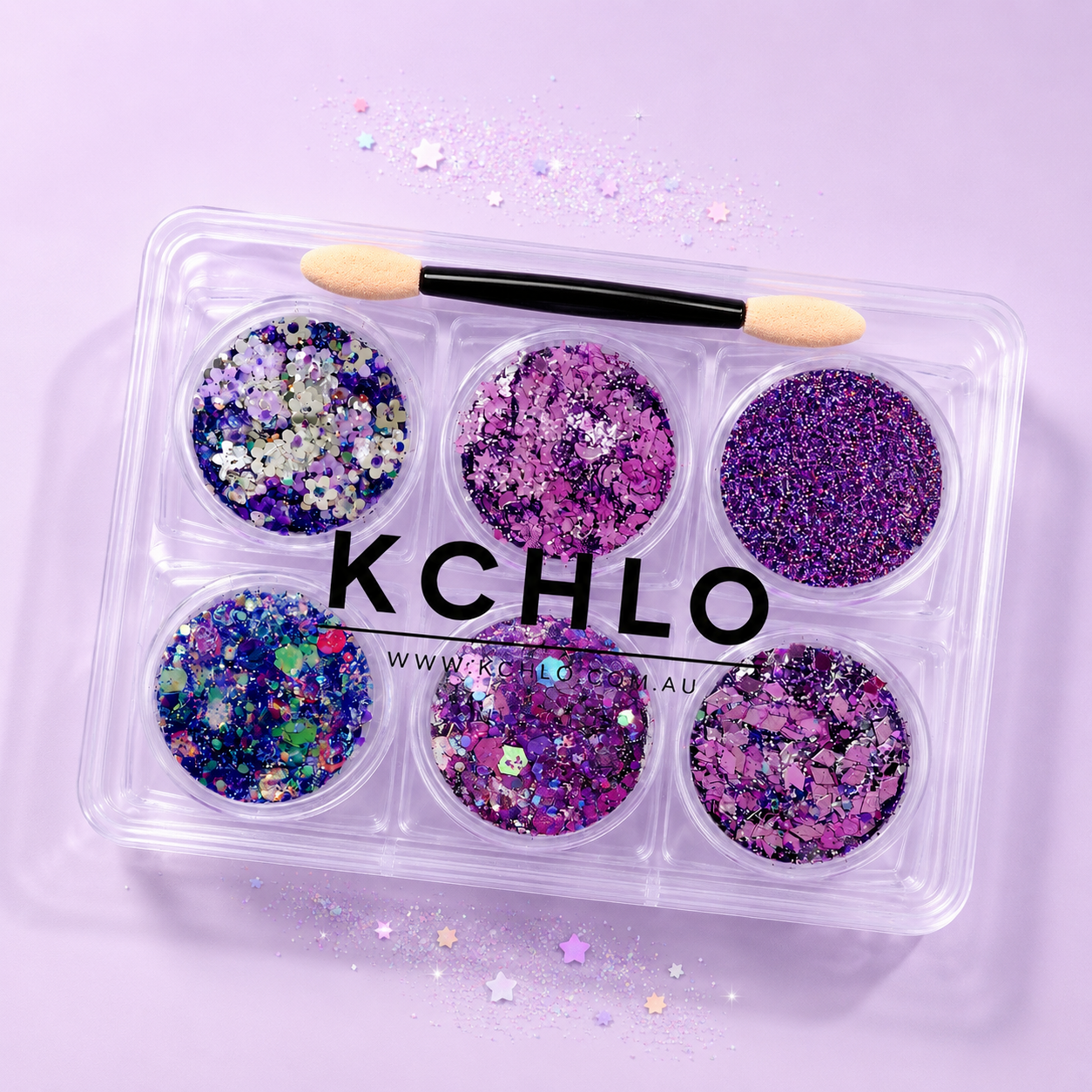 LAVENDER DREAM HAIR, FACE & BODY GLITTER GEL 6 COLORS
