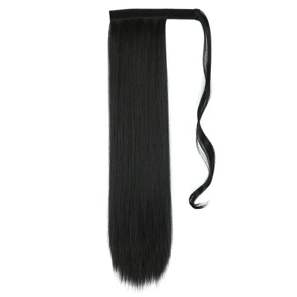 BLACK SYNTHETIC STRAIGHT PONYTAIL HAIR EXTENSION