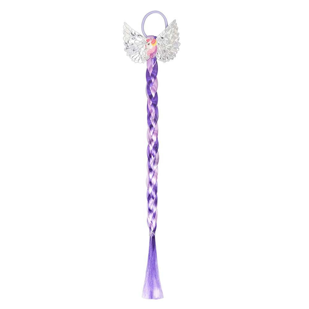 UNICORN BUTTERFLY BRAIDED HAIR PIECE WITH ELASTIC RUBBER BAND