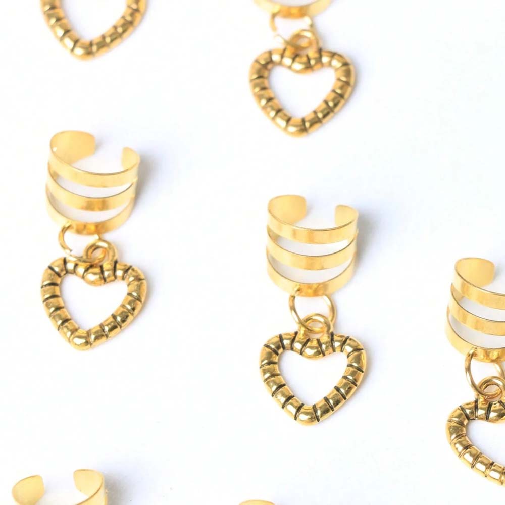 10PCS BOHO HEART BRAID CUFFS HAIR CUFFS