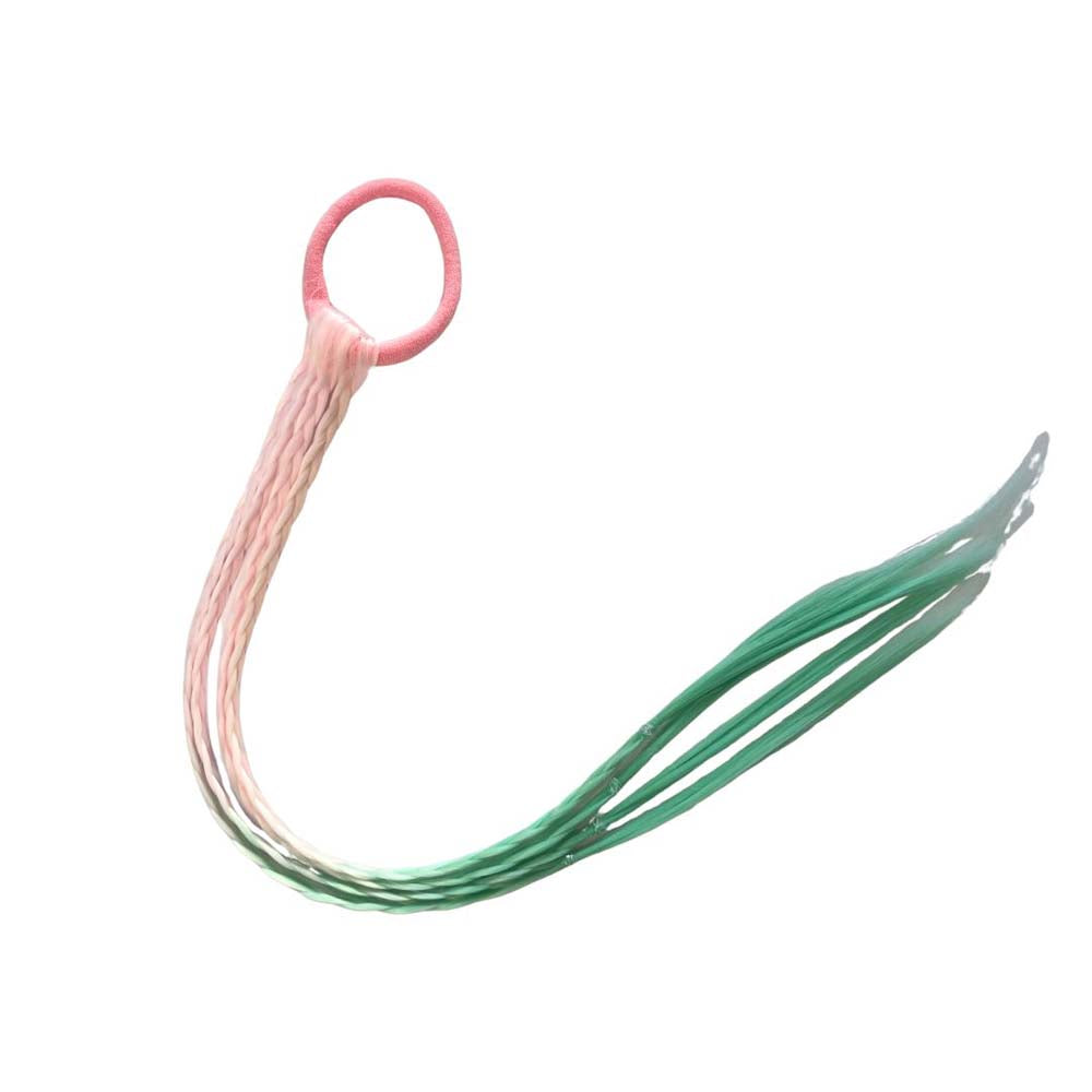 2PCS 40CM LIGHT PINK & GREEN CRAZY HAIR DAY COLORED BRAIDS HAIR EXTENSIONS