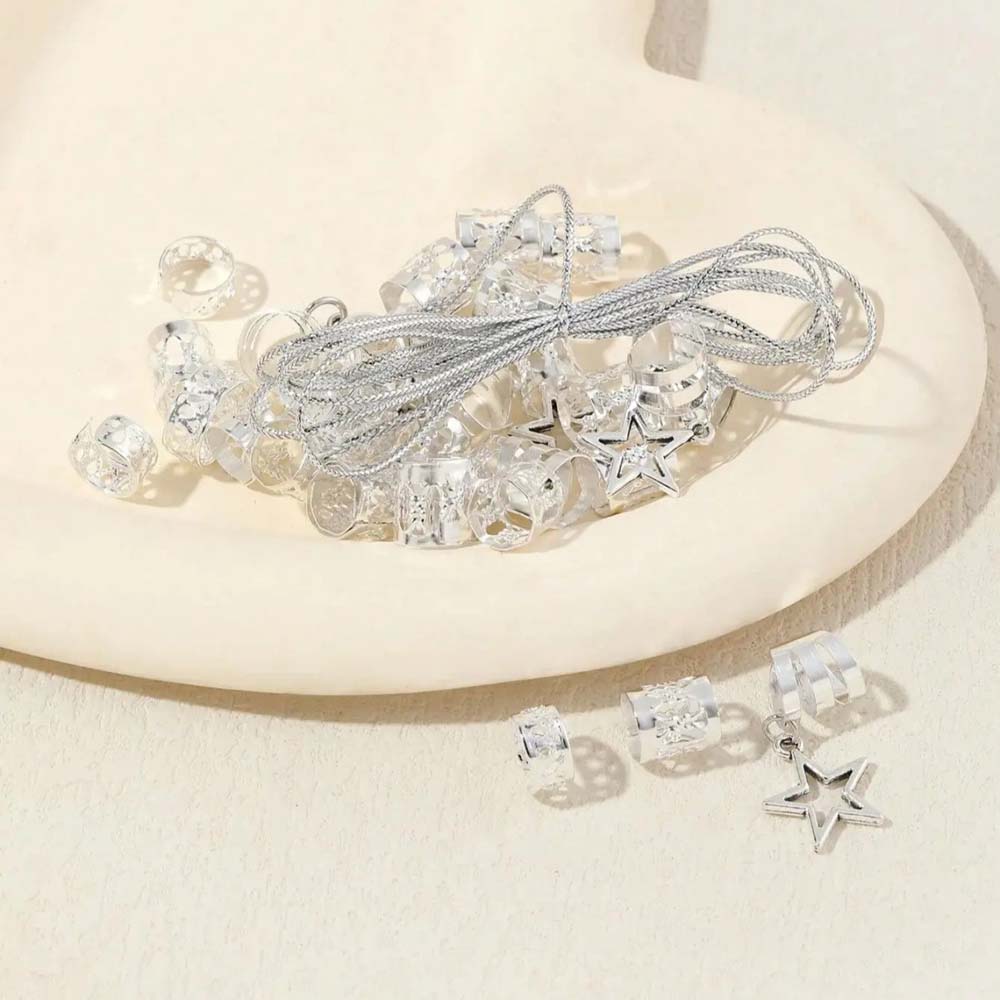 36PCS HOLLOW STAR BRAID CUFFS WITH STRING