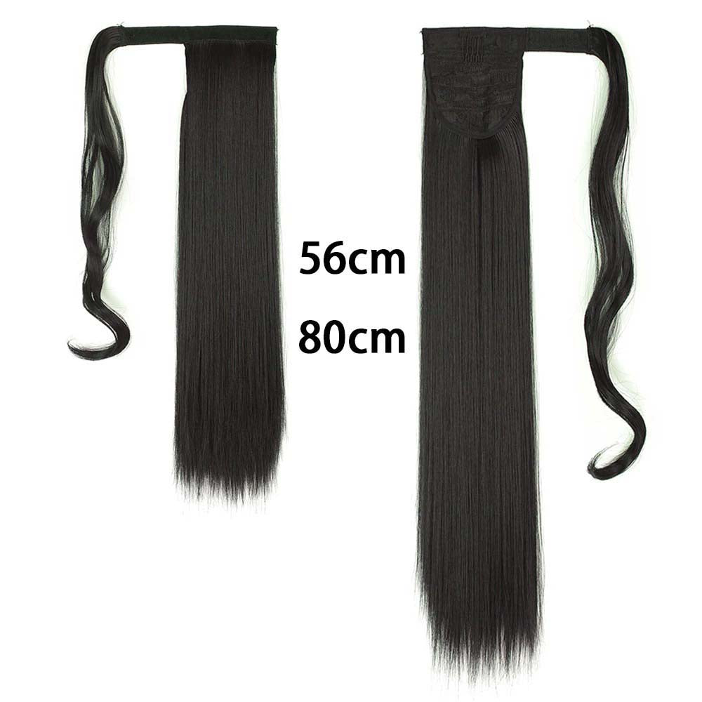DARK BROWN SYNTHETIC STRAIGHT PONYTAIL HAIR EXTENSION