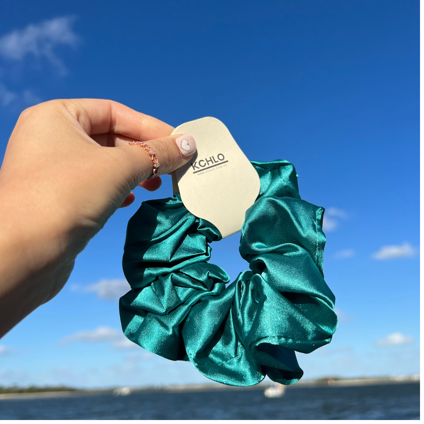 15CM BLACK OVERSIZE LARGE SCRUNCHIES SILK SATIN ELASTIC HAIR BANDS ROPE TIE PONYTAIL