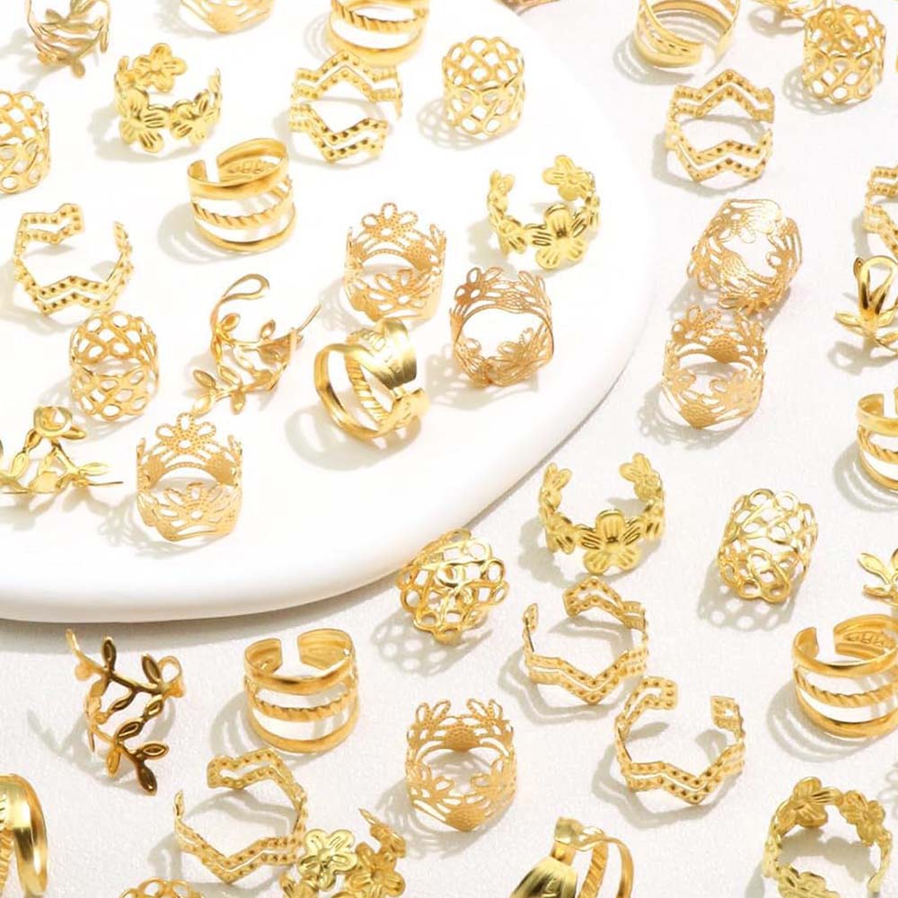 60PCS HOLLOW LEAF HAIR CUFFS BRAID CUFFS