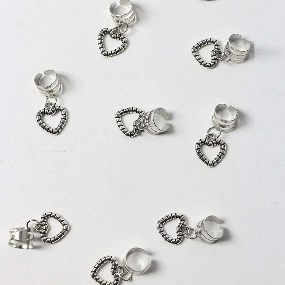 10PCS BOHO HEART BRAID CUFFS HAIR CUFFS