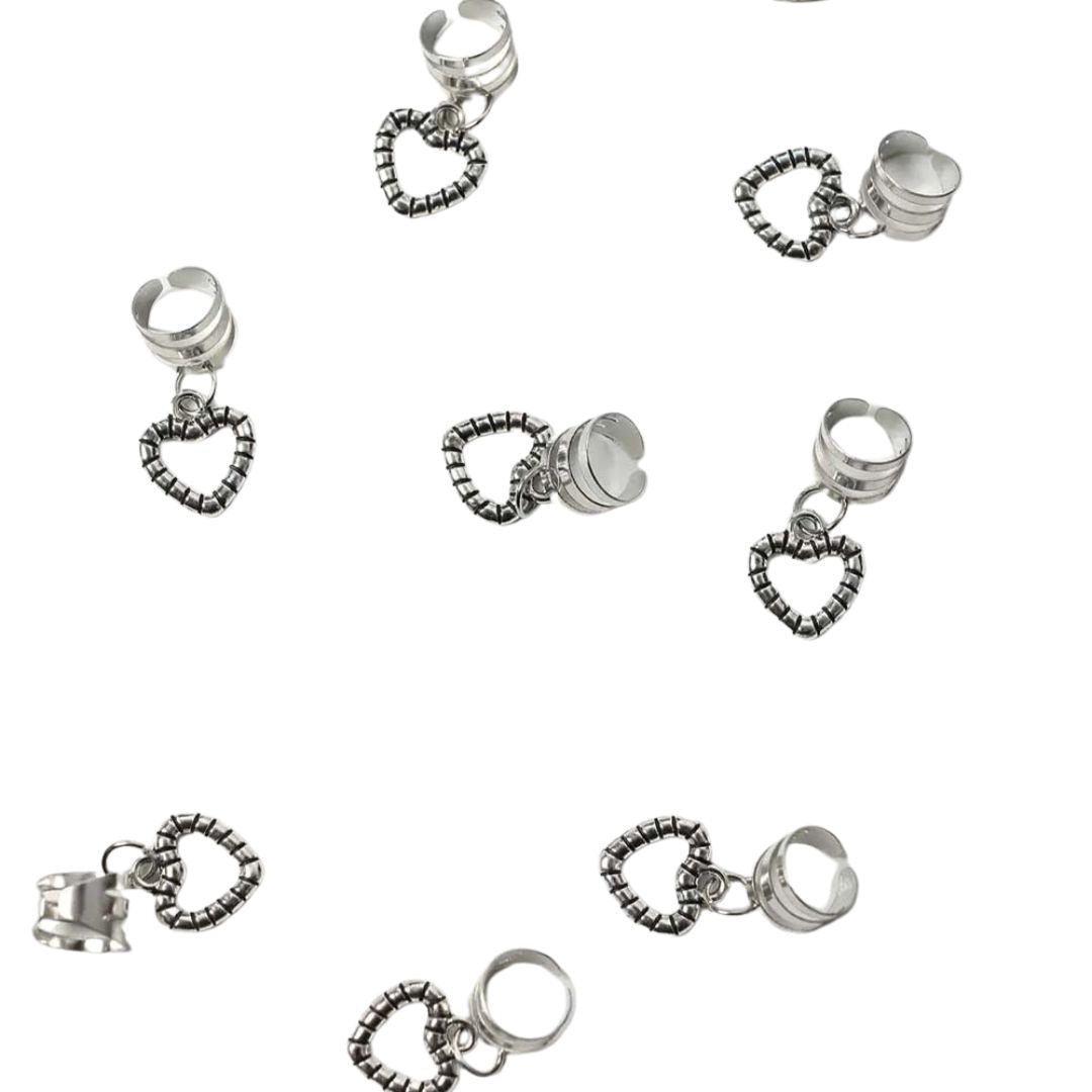 10PCS BOHO HEART BRAID CUFFS HAIR CUFFS