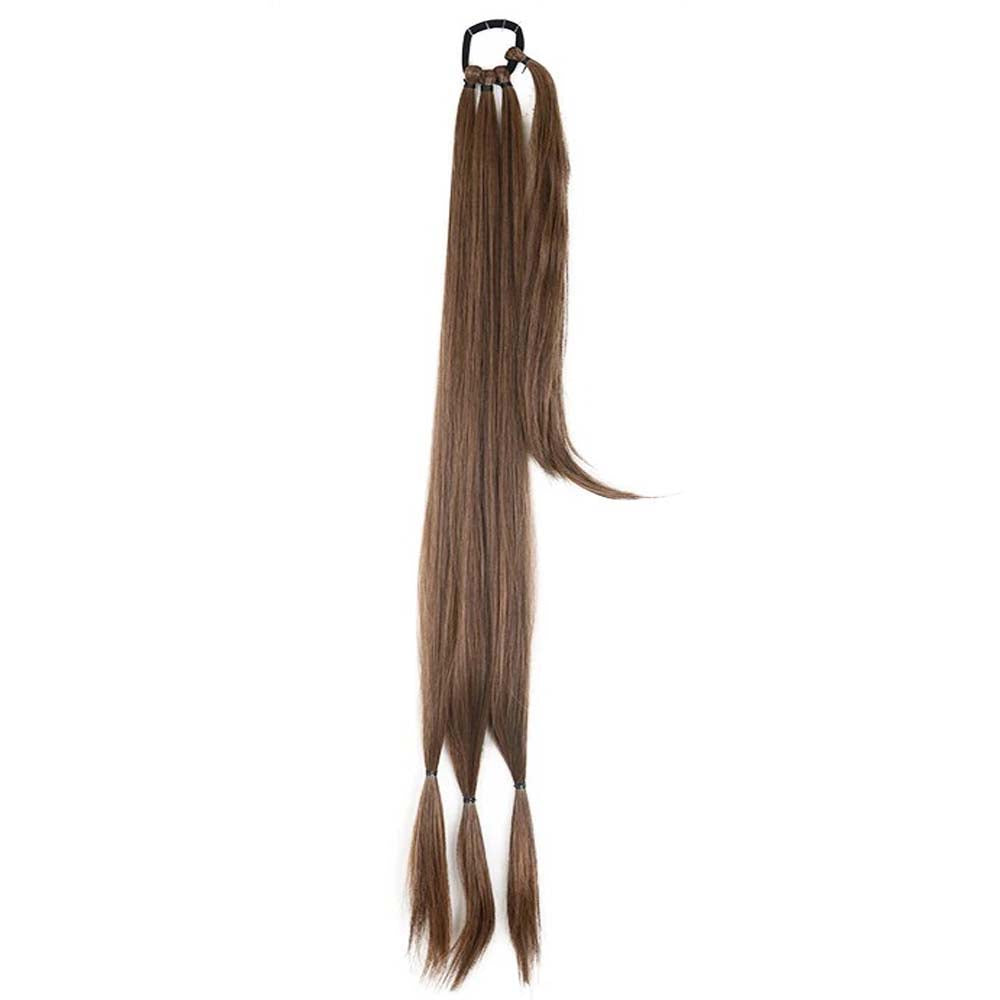 LIGHT BROWN 85CM LONG SYNTHETIC BRAIDED PONYTAIL EXTENSION