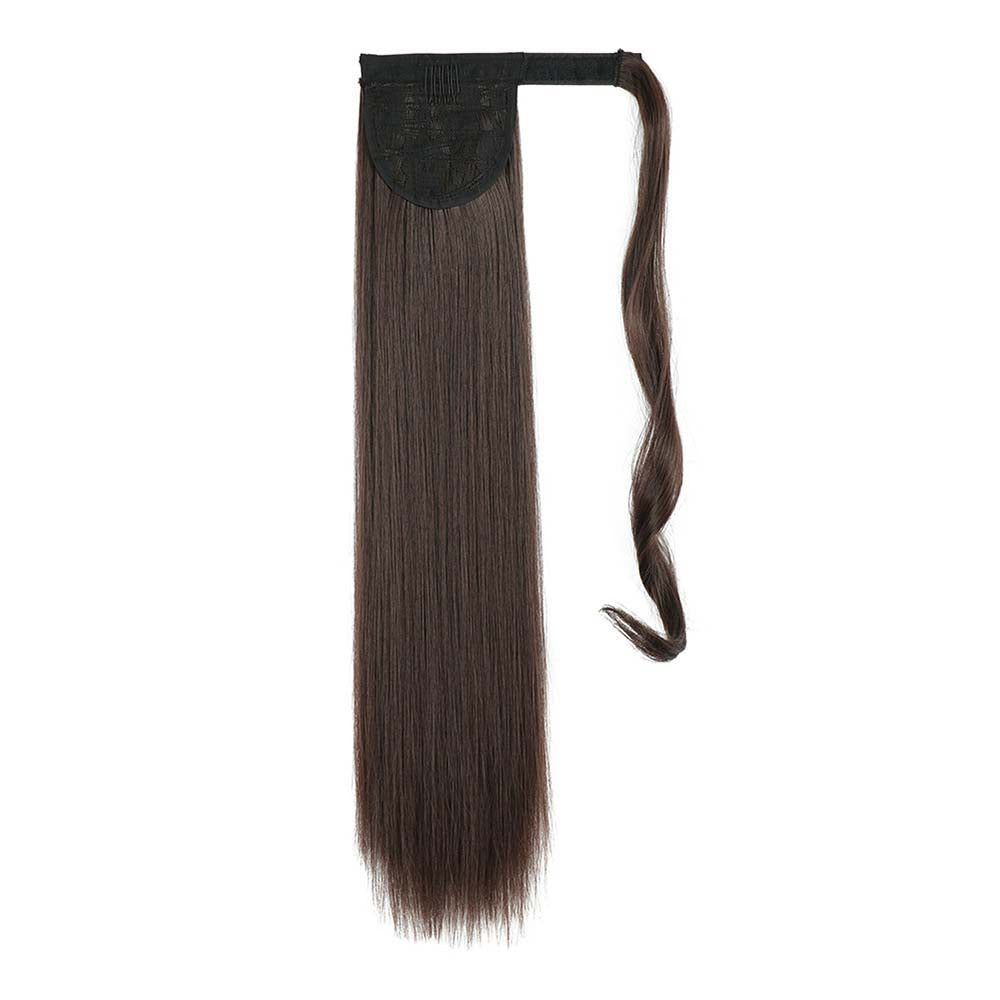 CHOCOLATE BROWN SYNTHETIC STRAIGHT PONYTAIL HAIR EXTENSION