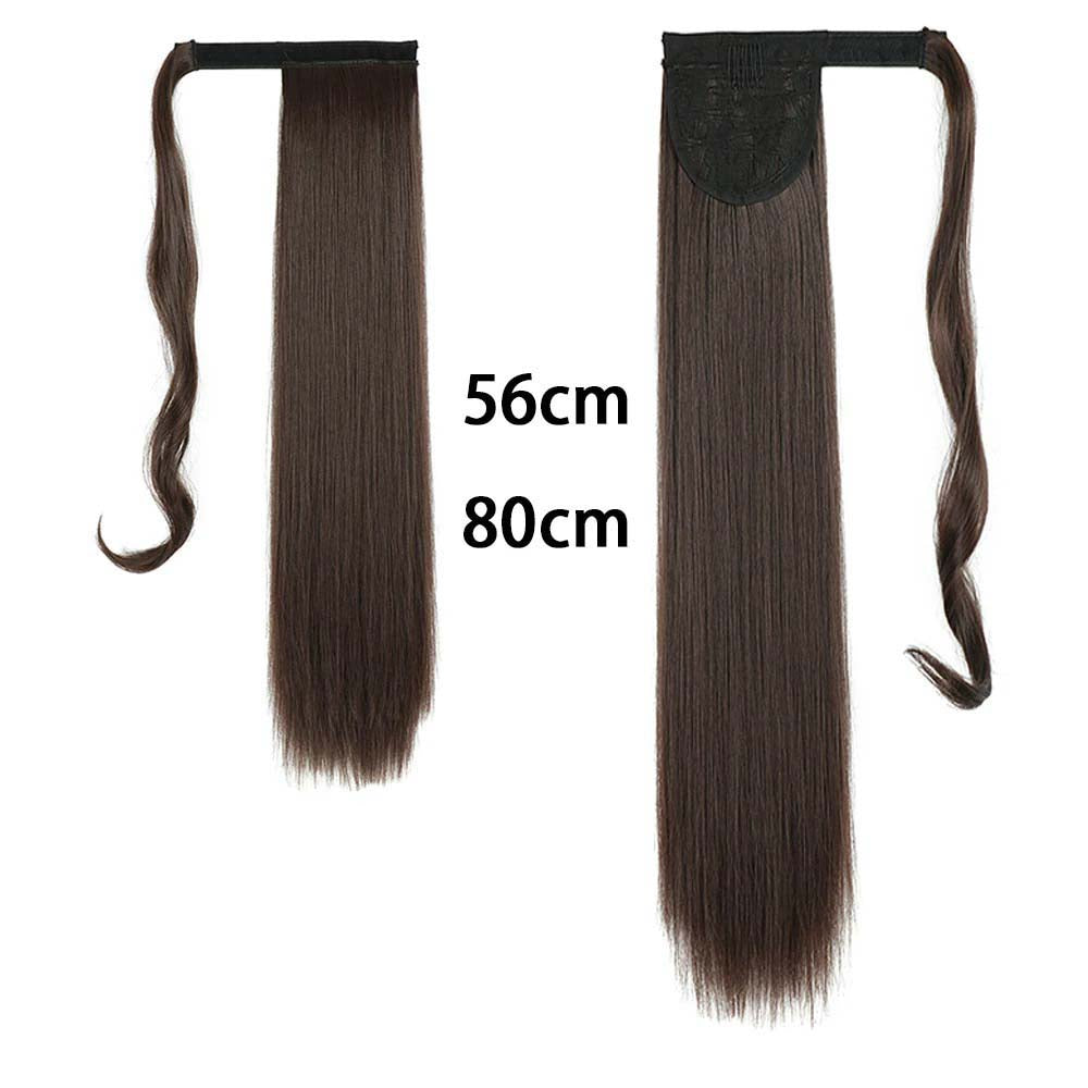 CHOCOLATE BROWN SYNTHETIC STRAIGHT PONYTAIL HAIR EXTENSION