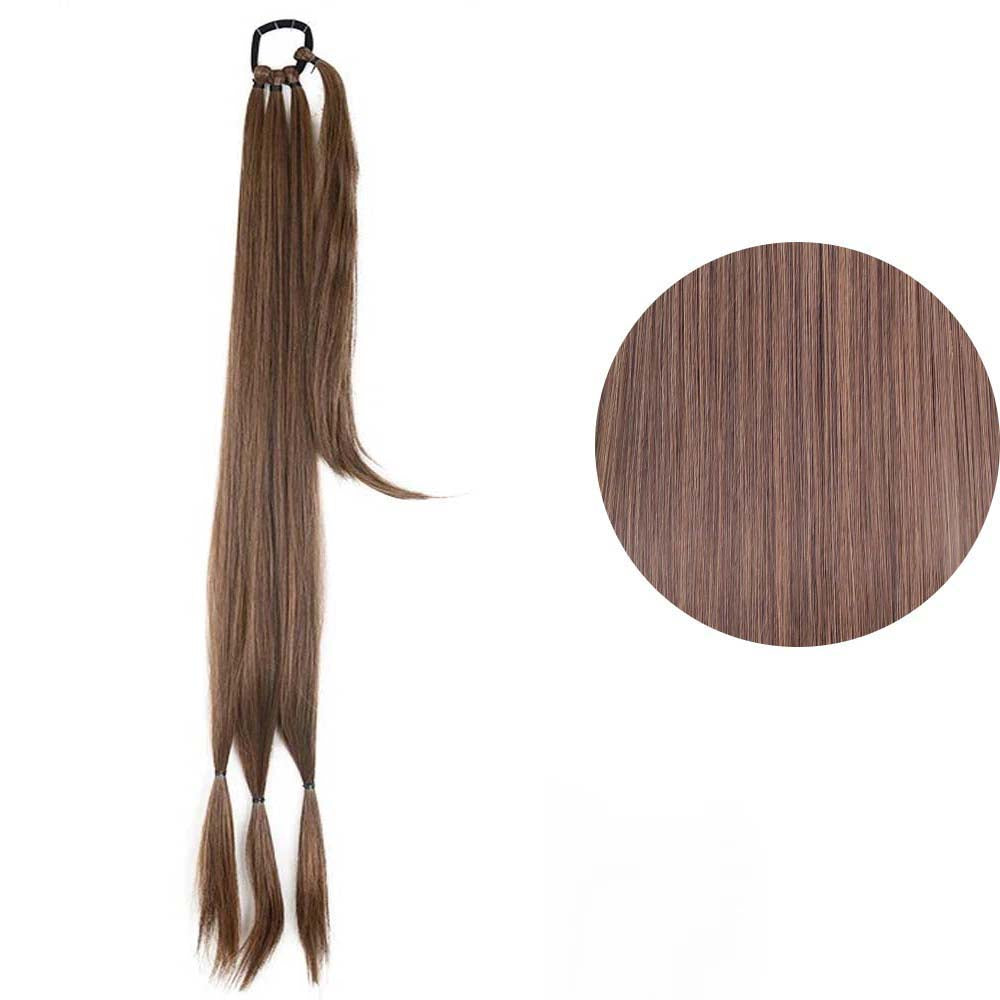 LIGHT BROWN 85CM LONG SYNTHETIC BRAIDED PONYTAIL EXTENSION