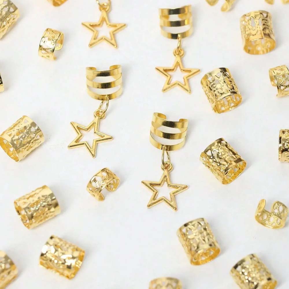 36PCS HOLLOW STAR BRAID CUFFS WITH STRING