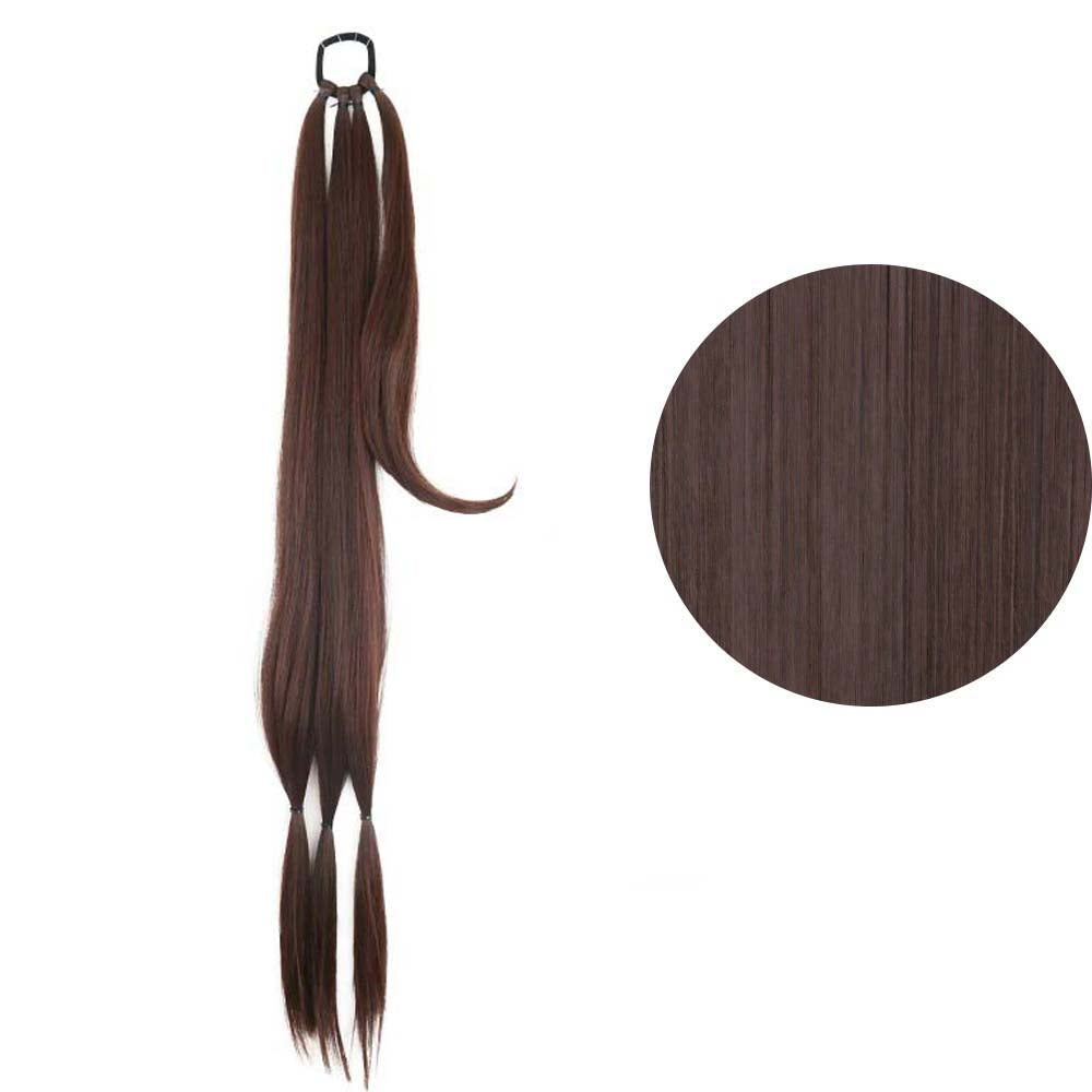 REDDISH BROWN 85CM LONG SYNTHETIC BRAIDED PONYTAIL EXTENSION