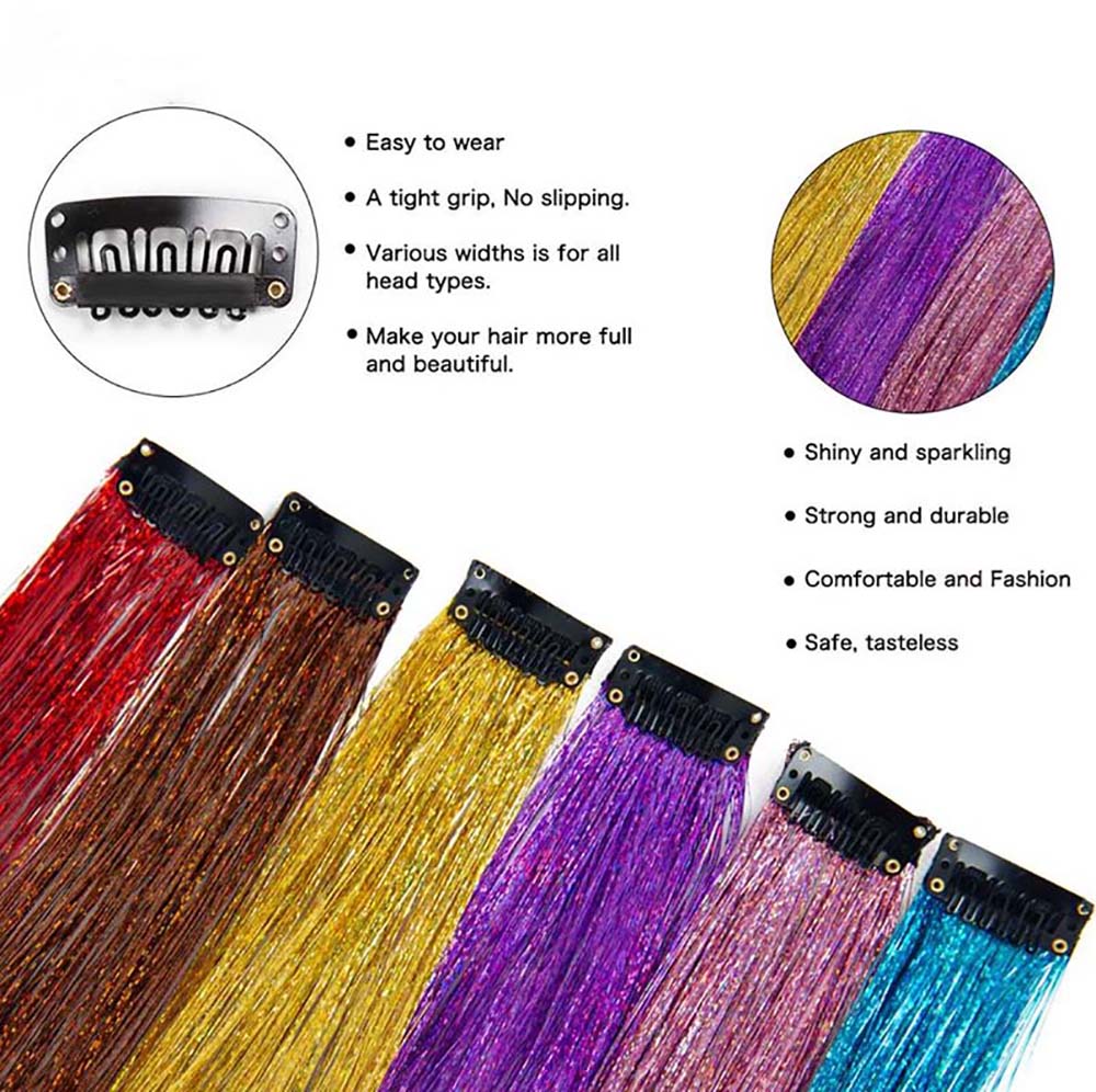 COFFEE CLIP IN HAIR EXTENSIONS LONG SYNTHETIC COLORED HIGHLIGHTS