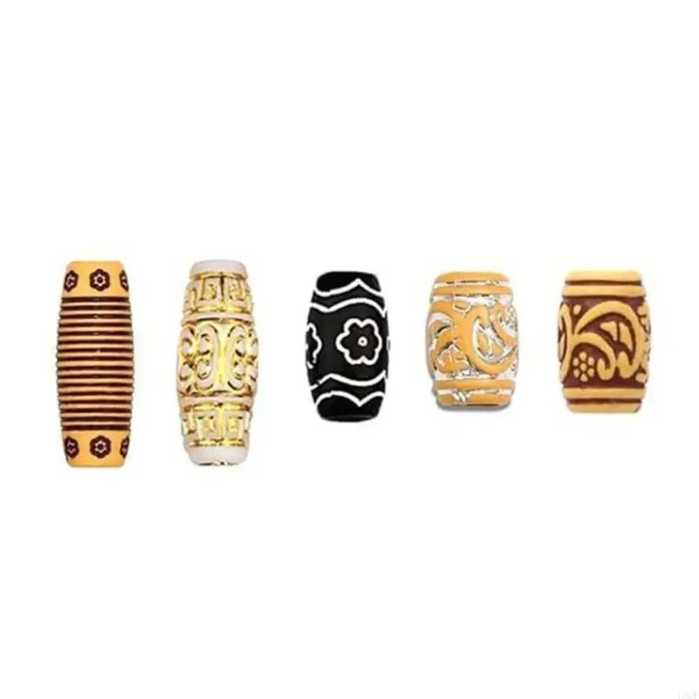 38PCS PLASTIC & WOODEN HAIR BEADS