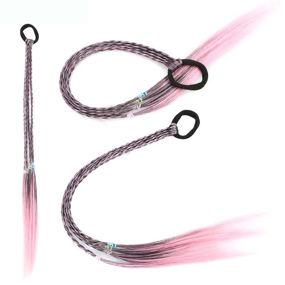 BLACK & PUNCH PINK 50CM CRAZY HAIR DAY COLORED BRAIDS HAIR EXTENSIONS