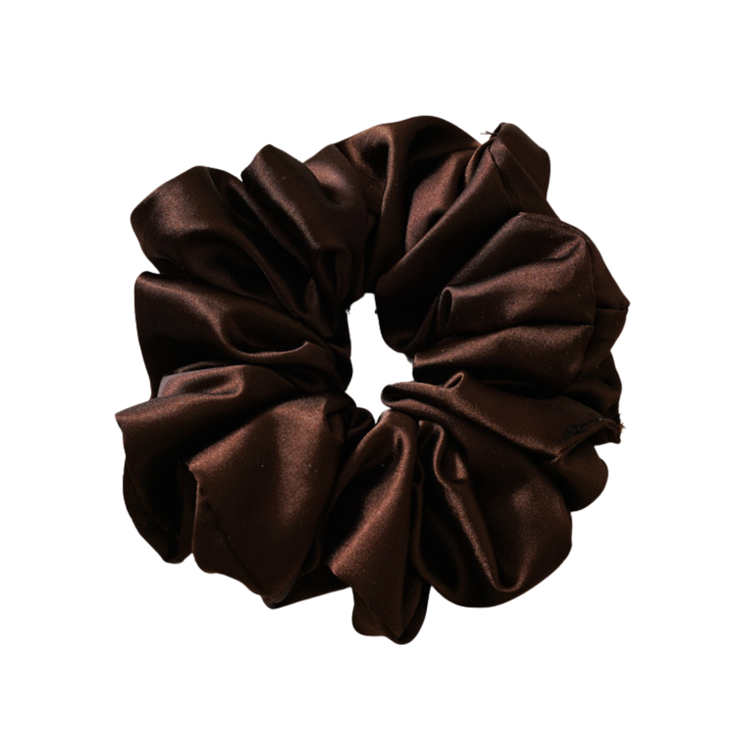 15CM BROWN OVERSIZE LARGE SCRUNCHIES SILK SATIN ELASTIC HAIR BANDS ROPE TIE PONYTAIL