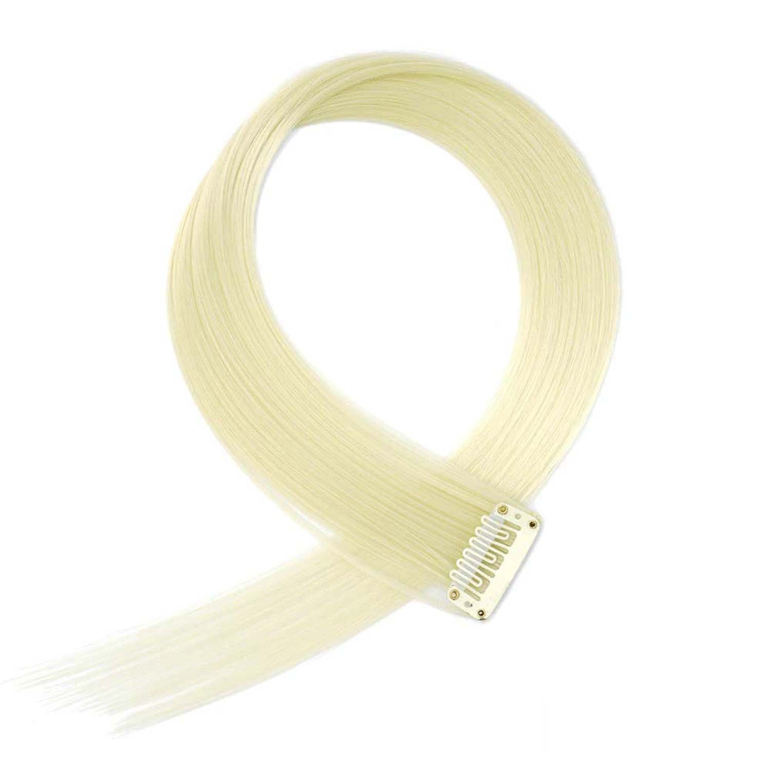 CREAM CLIP IN HAIR EXTENSIONS HAIR HIGHLIGHTS