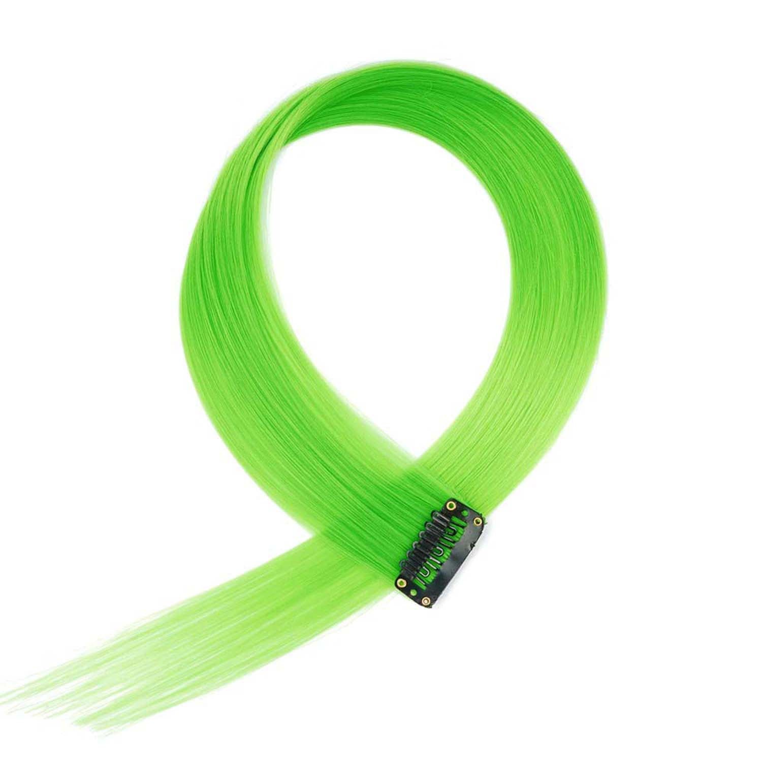 GRASS GREEN CLIP IN HAIR EXTENSIONS HAIR HIGHLIGHTS