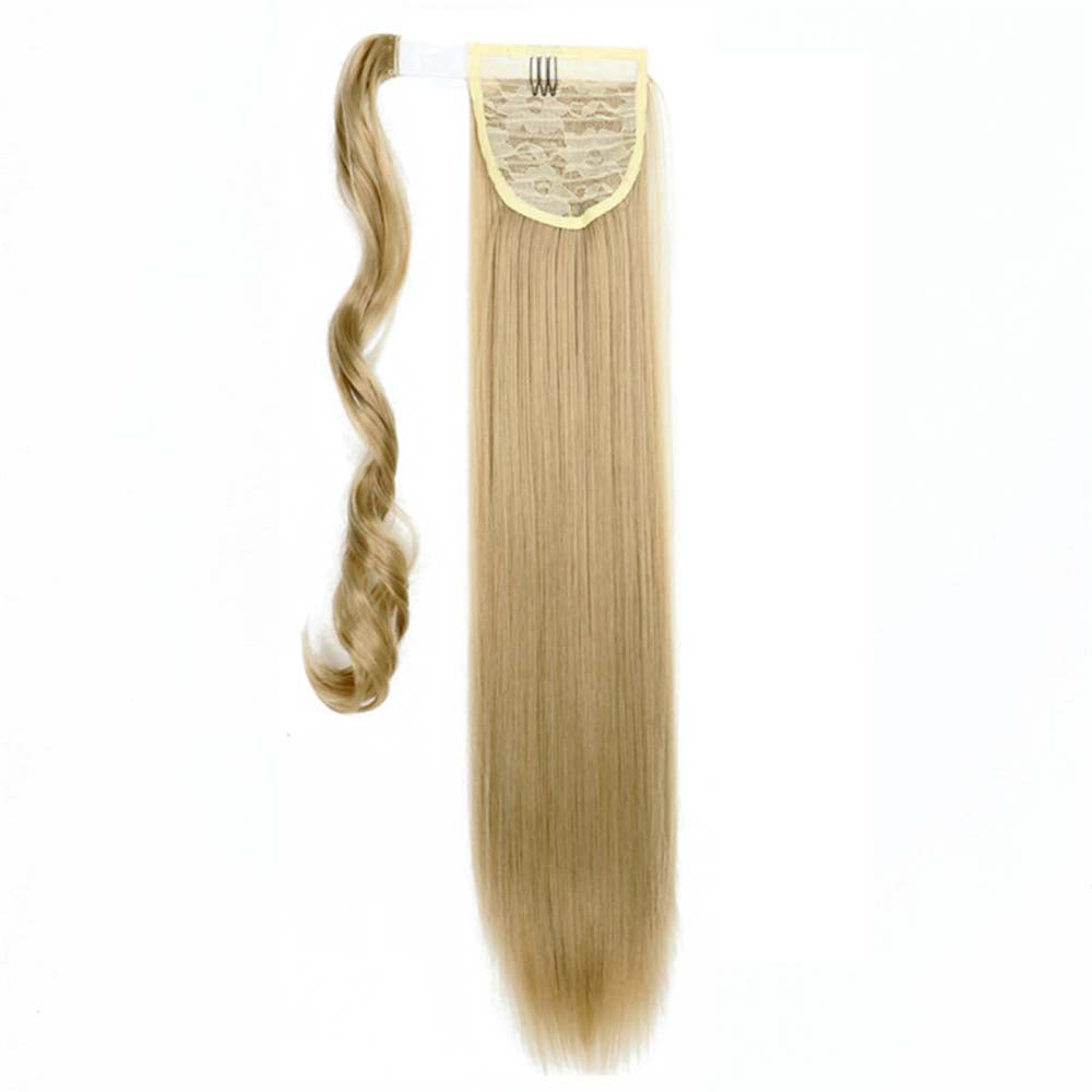 LIGHT ASH BLONDE SYNTHETIC STRAIGHT PONYTAIL HAIR EXTENSION