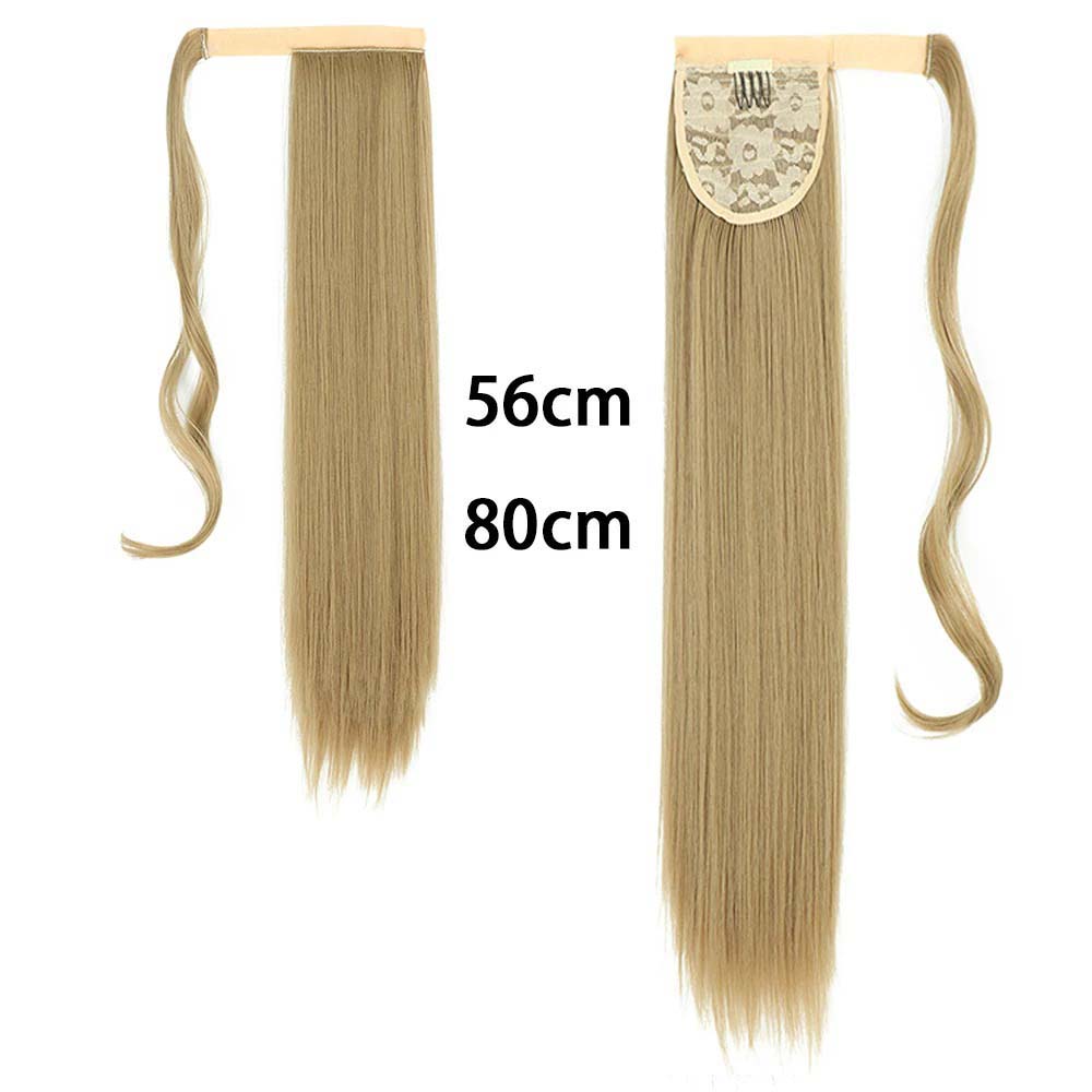 LIGHT ASH BLONDE SYNTHETIC STRAIGHT PONYTAIL HAIR EXTENSION