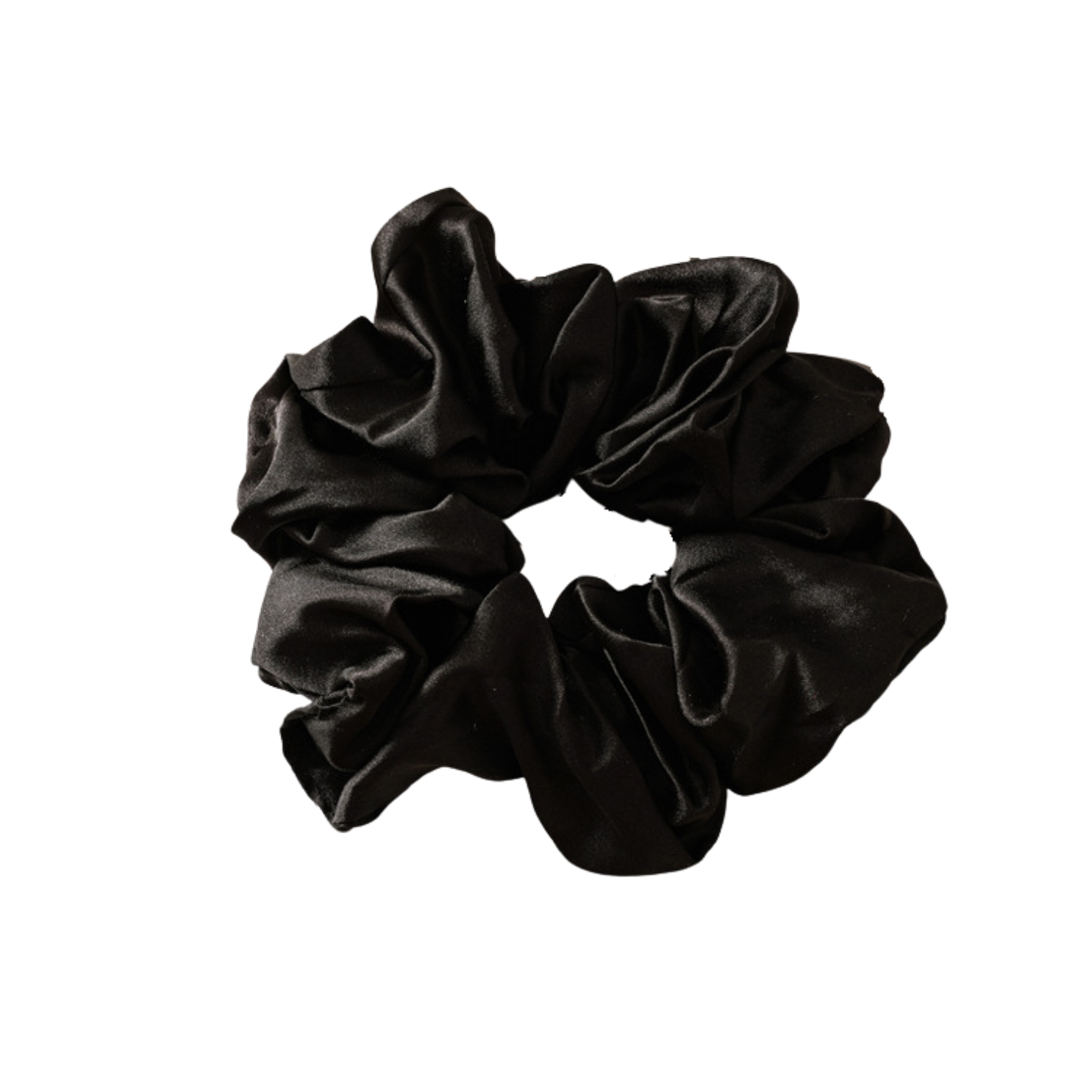 15CM BLACK OVERSIZE LARGE SCRUNCHIES SILK SATIN ELASTIC HAIR BANDS ROPE TIE PONYTAIL