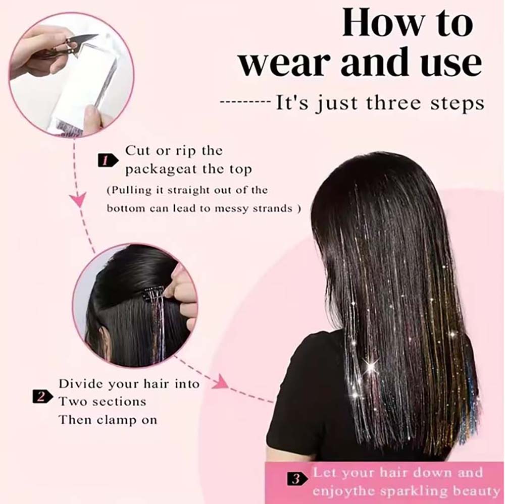 CLIP IN HAIR EXTENSIONS LONG SYNTHETIC COLORED HIGHLIGHTS