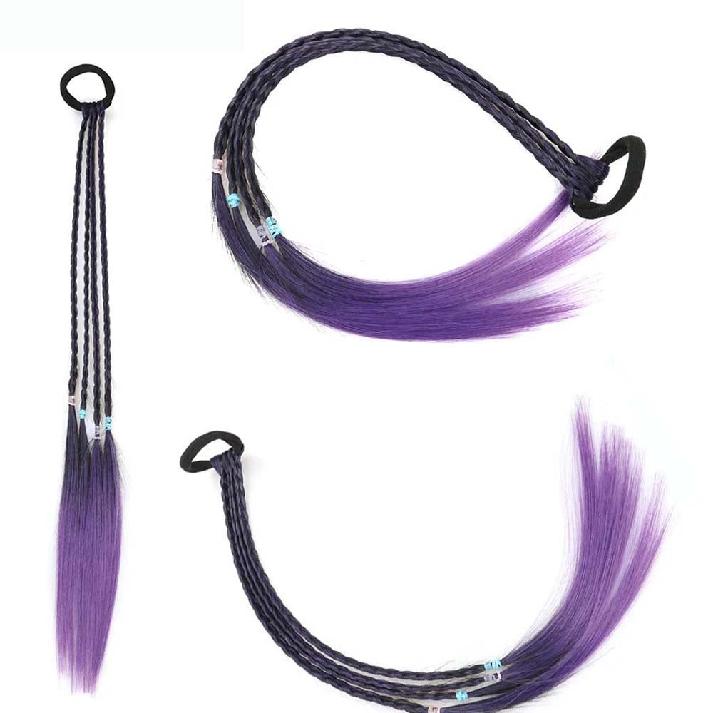 DARK PURPLE & PURPLE 50CM CRAZY HAIR DAY COLORED BRAIDS HAIR EXTENSIONS