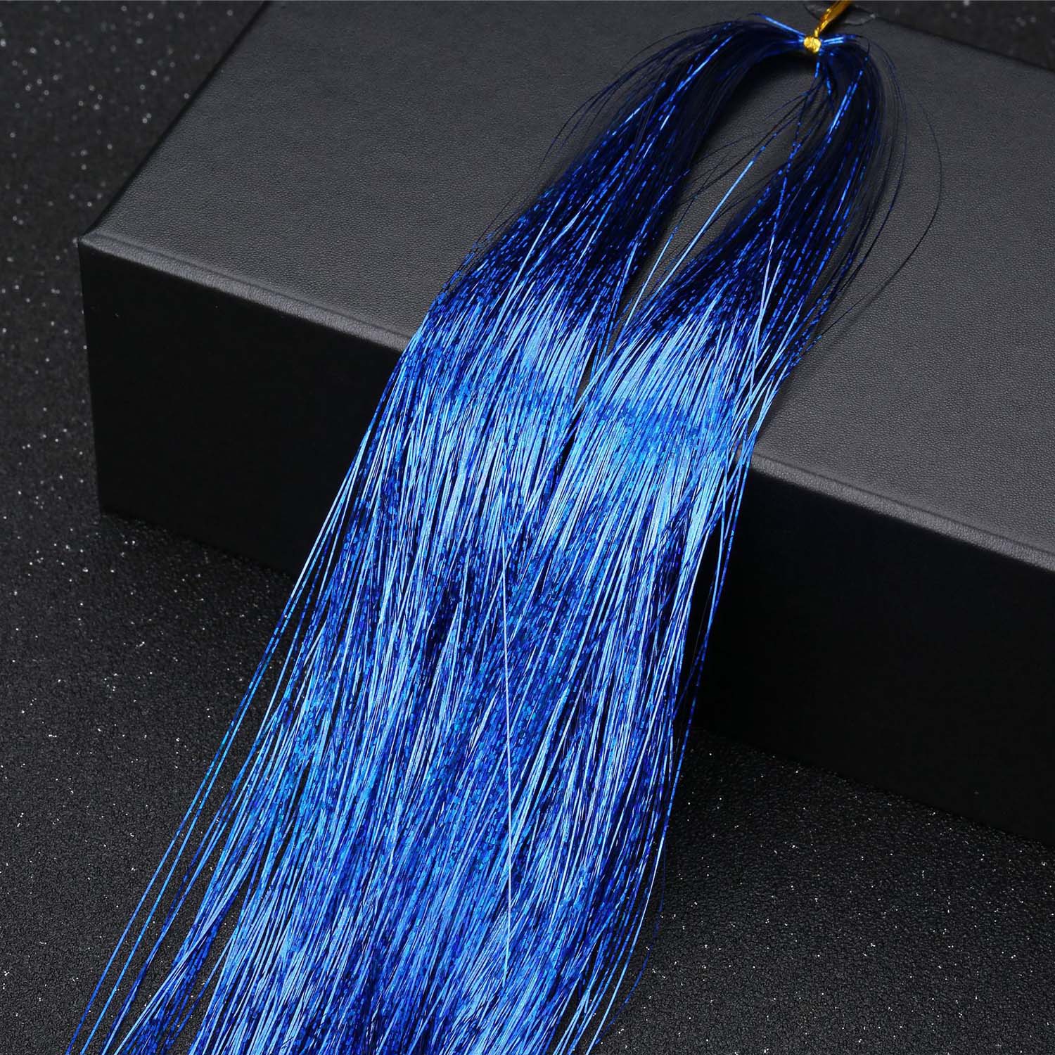 ROYAL BLUE SYNTHETIC HAIR TINSEL SPARKLE HOLOGRAPHIC HAIR HIGHLIGHT
