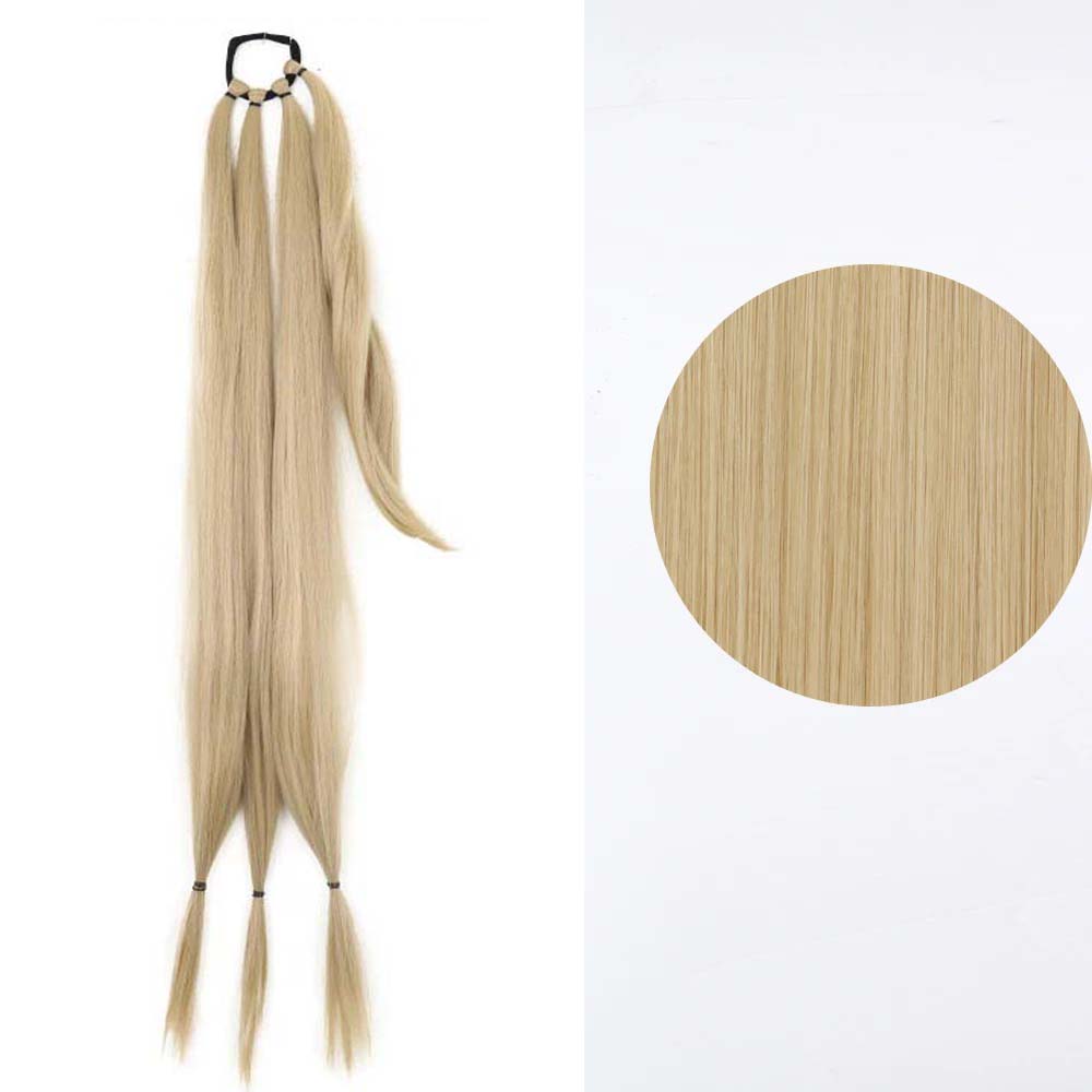 LIGHT ASH BLONDE 85CM LONG SYNTHETIC BRAIDED PONYTAIL EXTENSION
