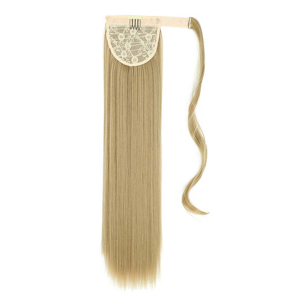LIGHT ASH BLONDE SYNTHETIC STRAIGHT PONYTAIL HAIR EXTENSION