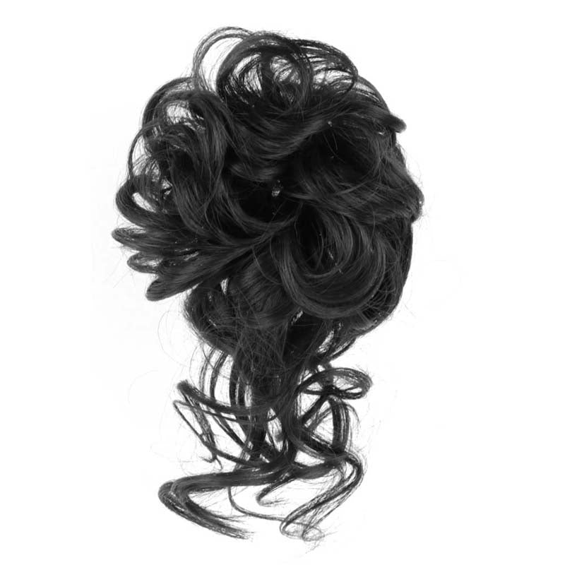 20CM SYNTHETIC HAIR BUN EXTENSIONS MESSY CURLY SCRUNCHIES
