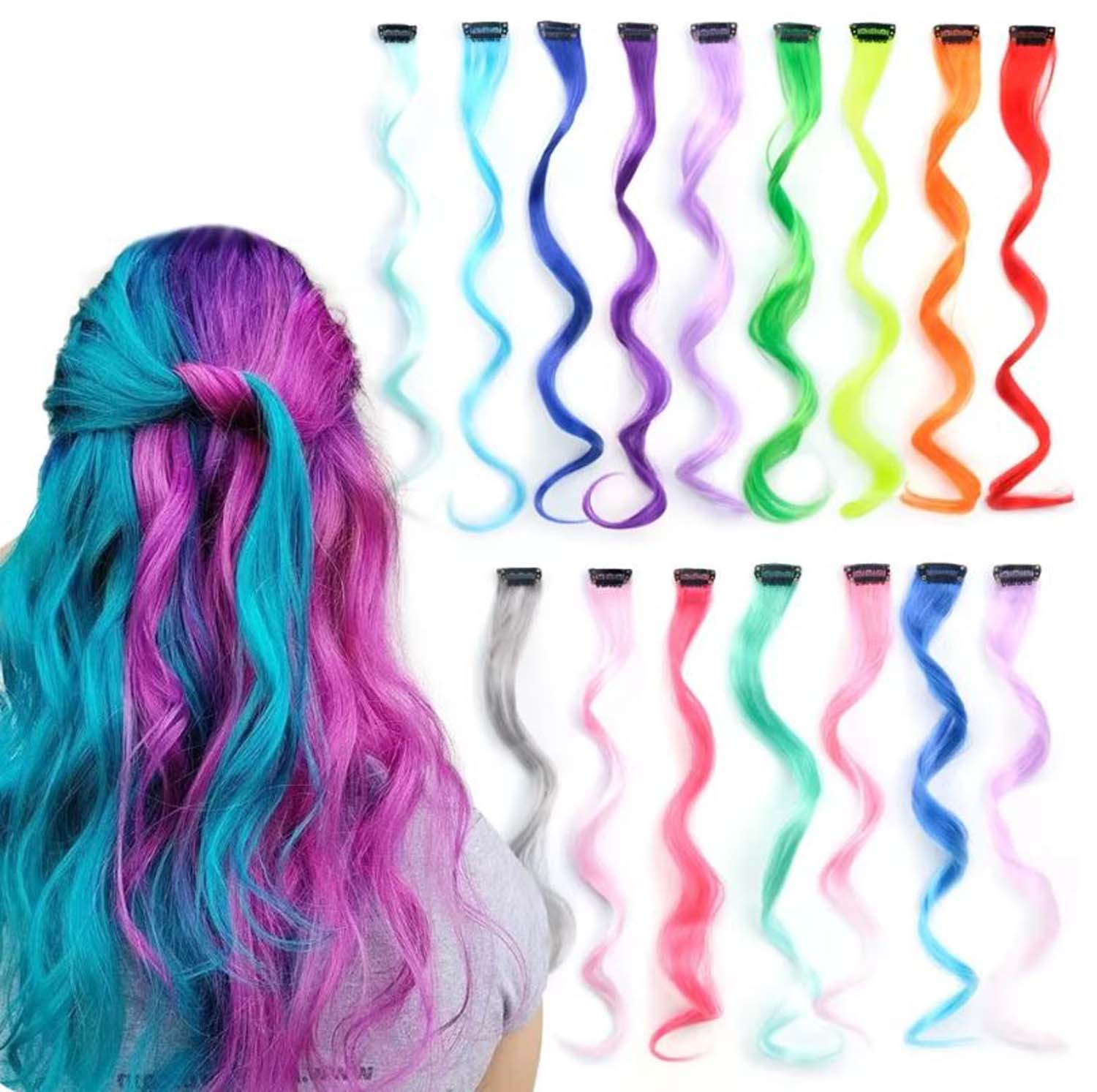 LIGHT PURPLE CLIP IN HAIR EXTENSIONS HAIR HIGHLIGHTS