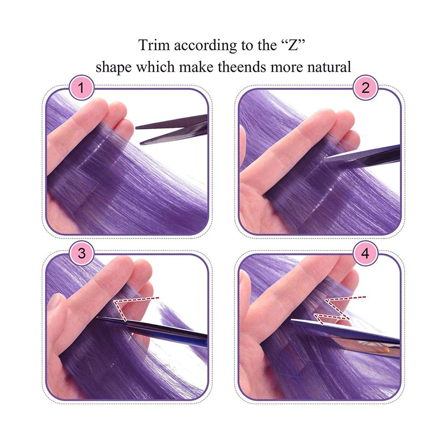 LIGHT PURPLE CLIP IN HAIR EXTENSIONS HAIR HIGHLIGHTS